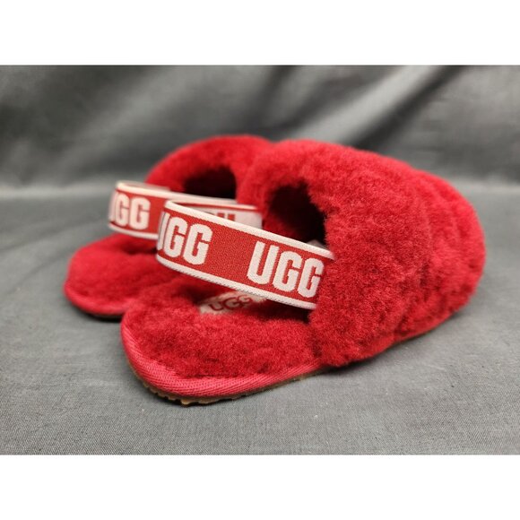 UGG Australia Toddlers Fluff Yeah Slippers Slides Red Size 10 NEW NO BOX! - Picture 6 of 9
